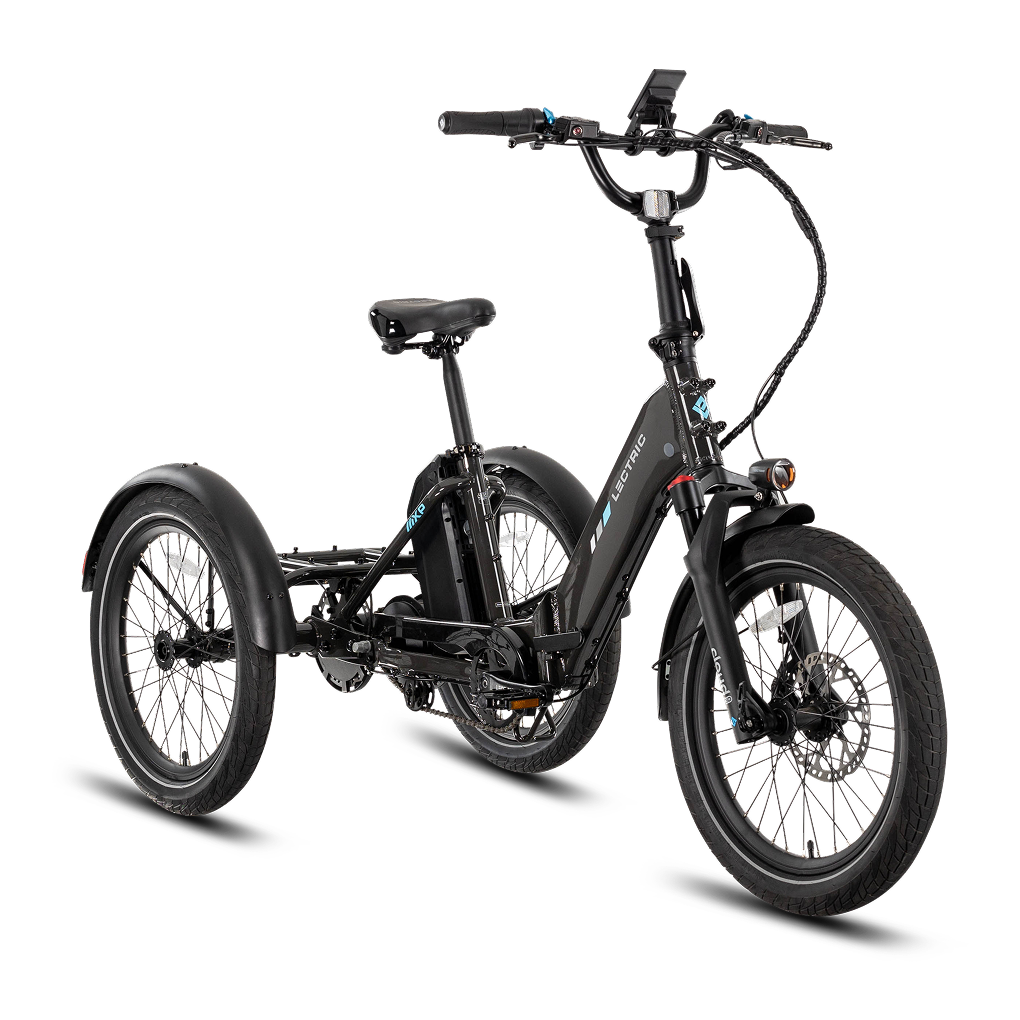Lectric XP Trike 2 electric tricycle in Tempest Gray, side view, product image