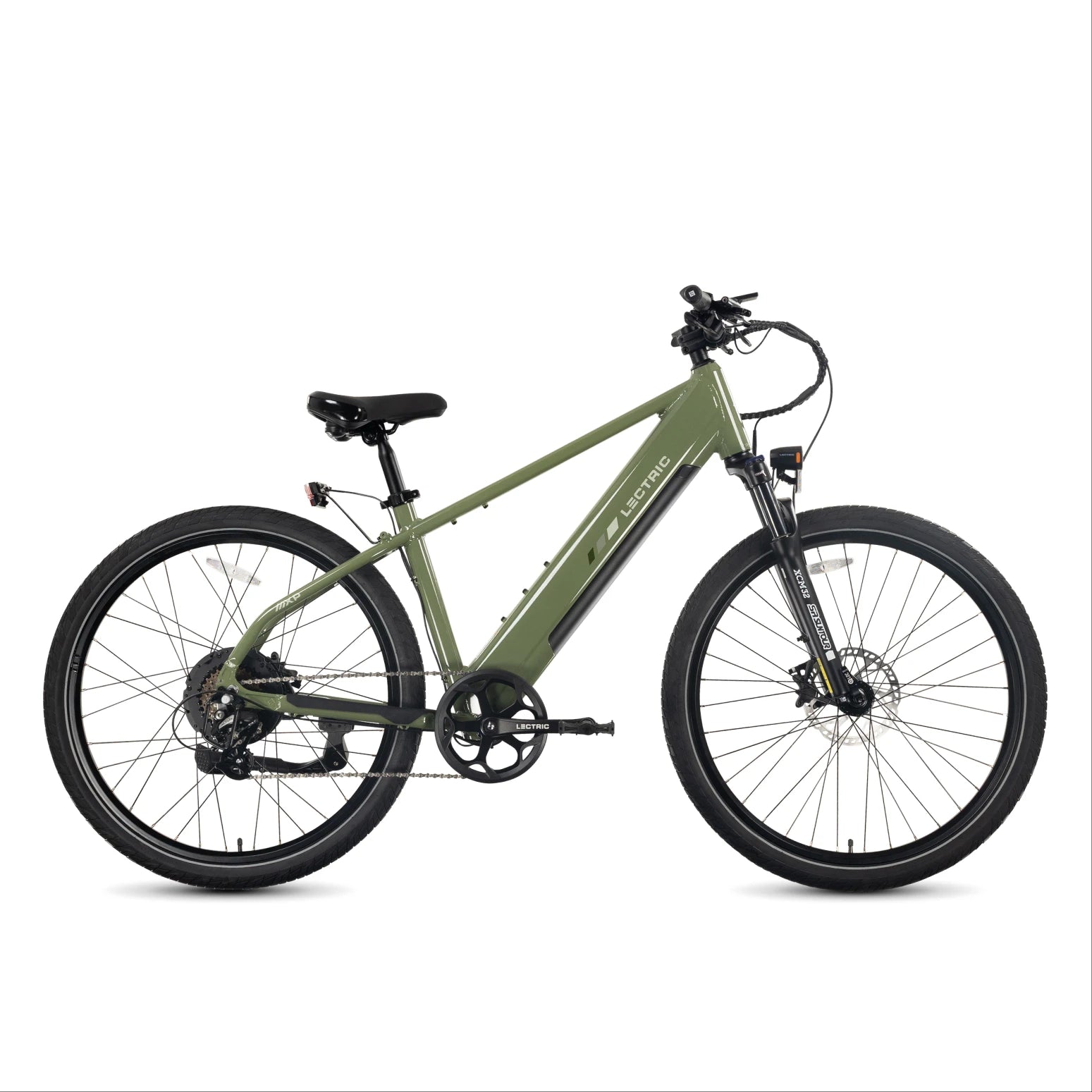 Lectric XPress 2 eBike in Pine Green, side view, product image