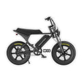 Black Macfox M16 eBike in its box, product image, side view