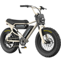 Desert beige Macfox X7 X7 Trim e-bike with dual battery, shown in a desert setting.