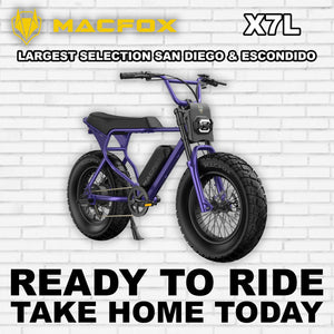 Macfox X7L eBike in Nebula Purple, side view, displayed against a white background