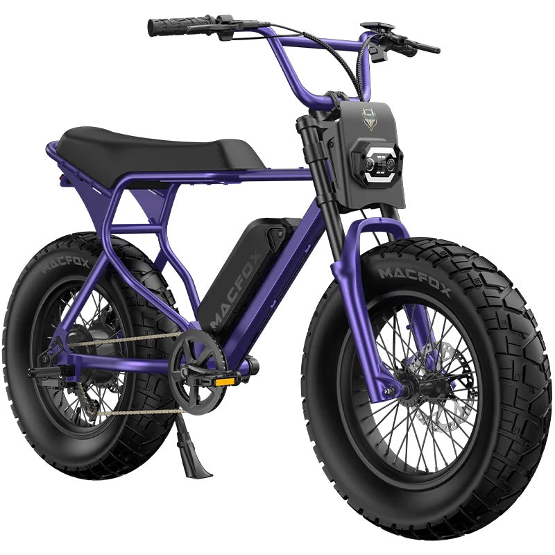 Macfox X7L eBike in Nebula Purple, side view, single bike against a white background