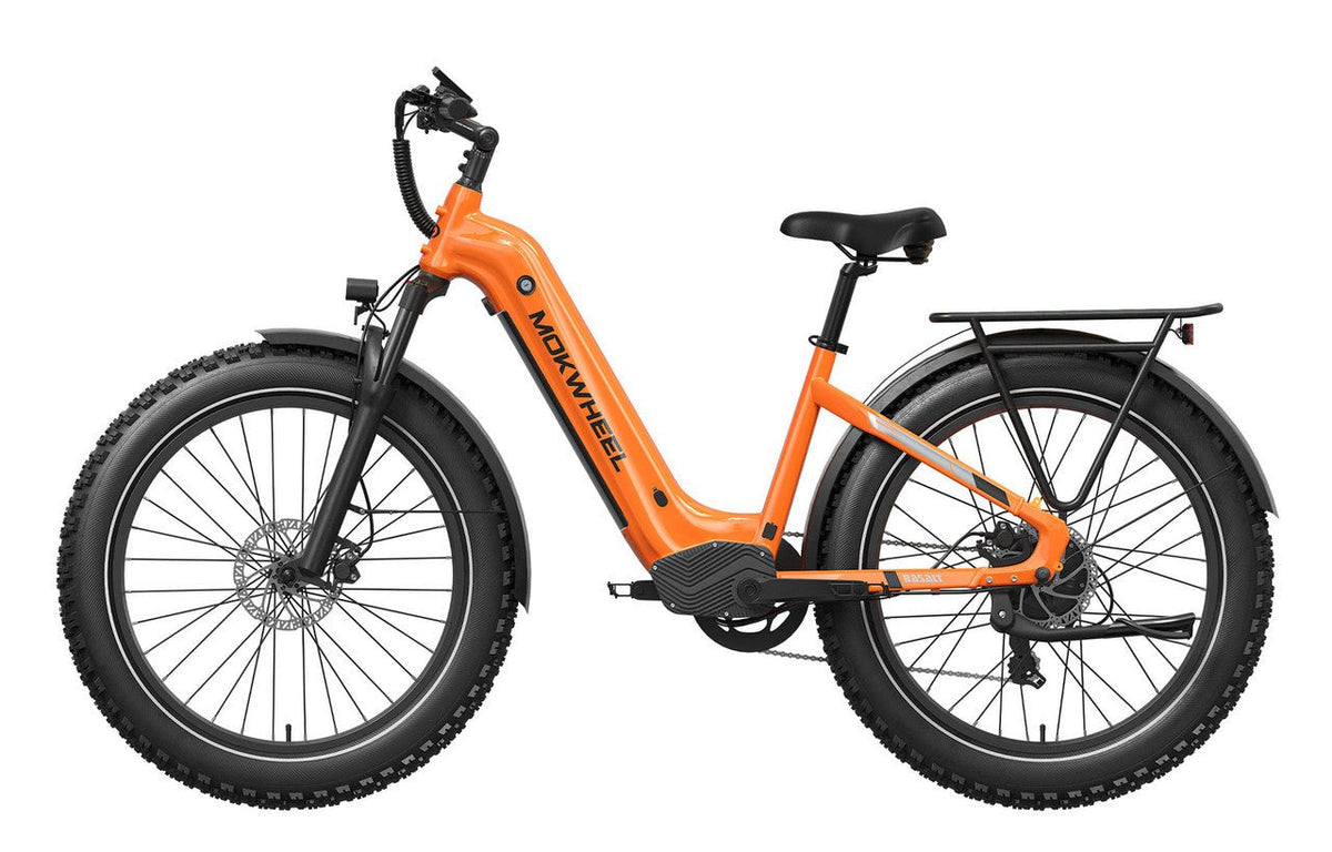 Orange Mokwheel Basalt ST eBike, size Large, side view, model number 7593976