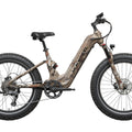 Mokwheel Obsidian ST 2.0 eBike in Desert Camo color, side view, showcasing fat tires and sturdy frame design