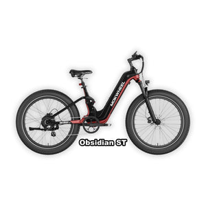 Black and red Mokwheel Obsidian ST eBike, side view, model number 6266425