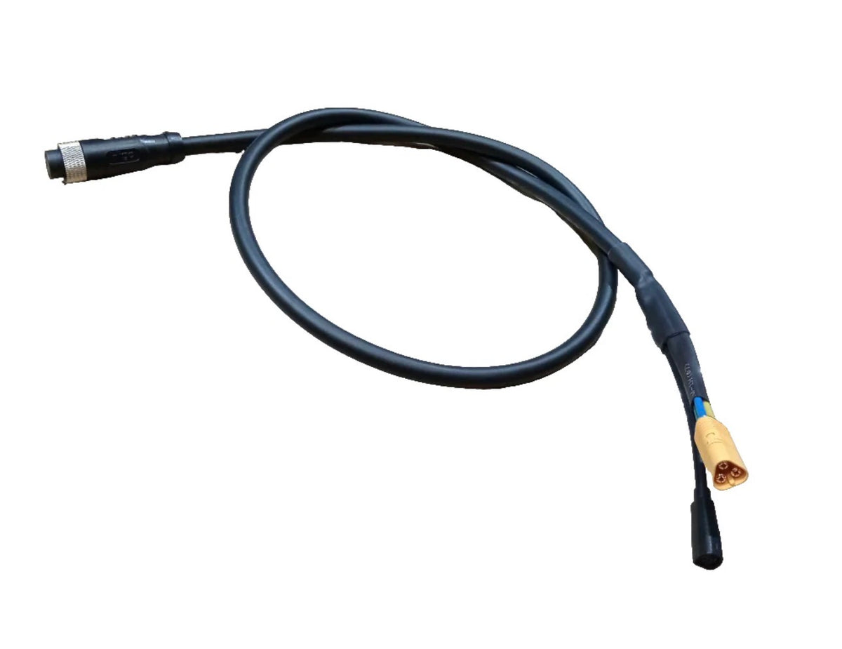 Alt text: Super73 eBike Motor Bridging Cable R:RX (Version 2) displayed coiled with connectors visible on both ends.