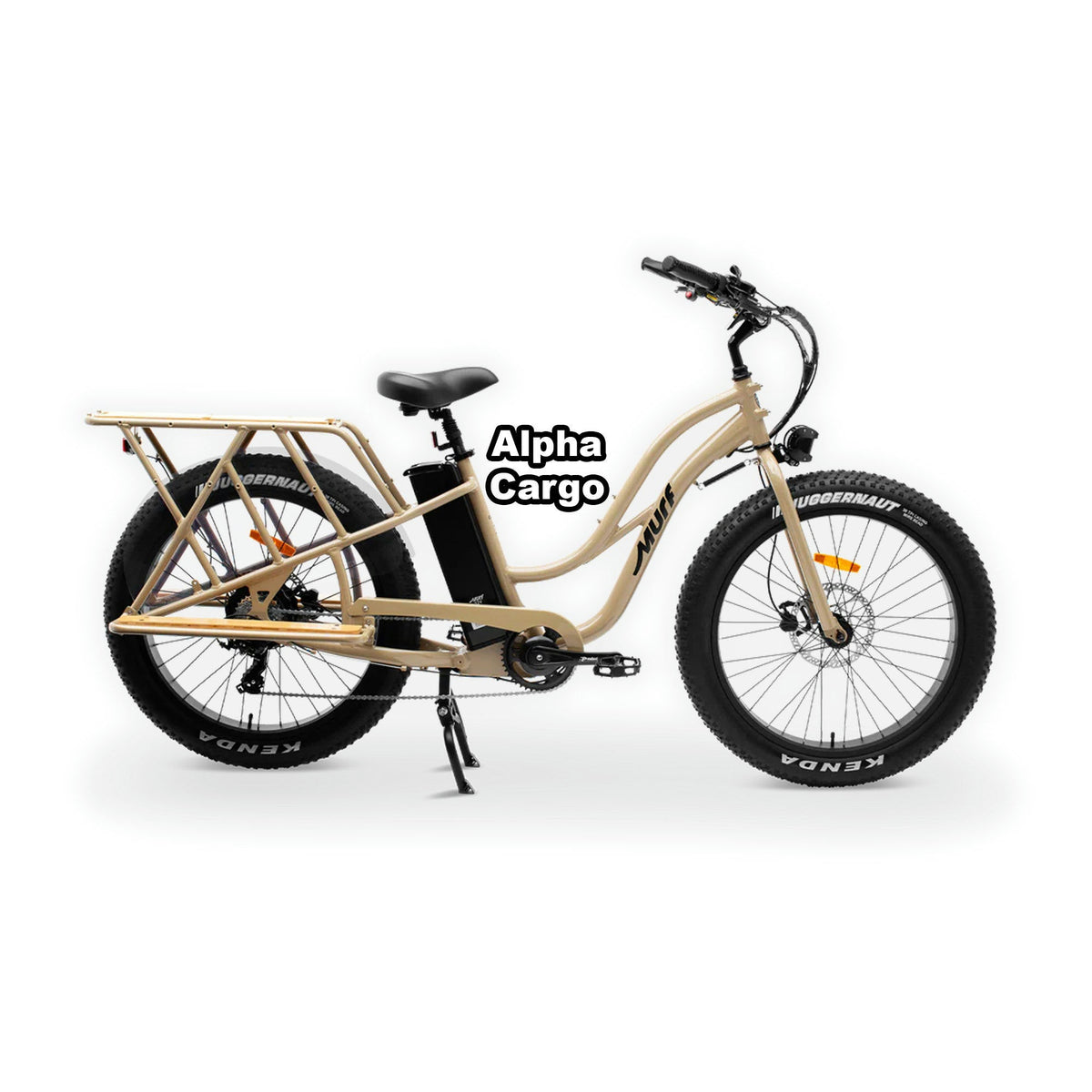eBike Murf Alpha Cargo in sand color packaged inside a shipping box