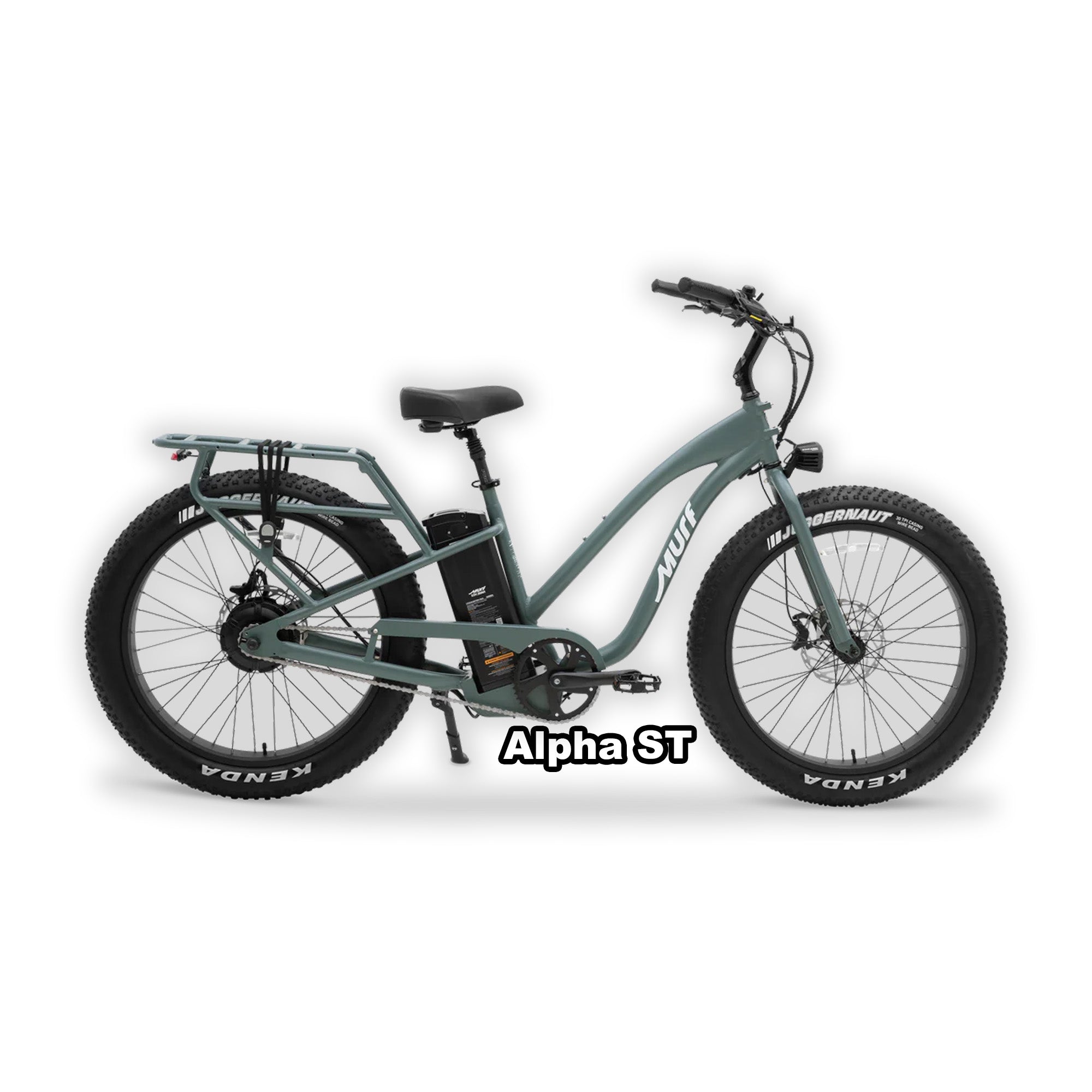 eBike Murf Alpha ST in Seabreeze color, shown packaged inside its shipping box