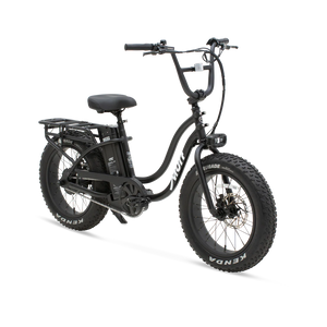 Obsidian Black Murf Higgs ST electric bike, side view, against a plain background