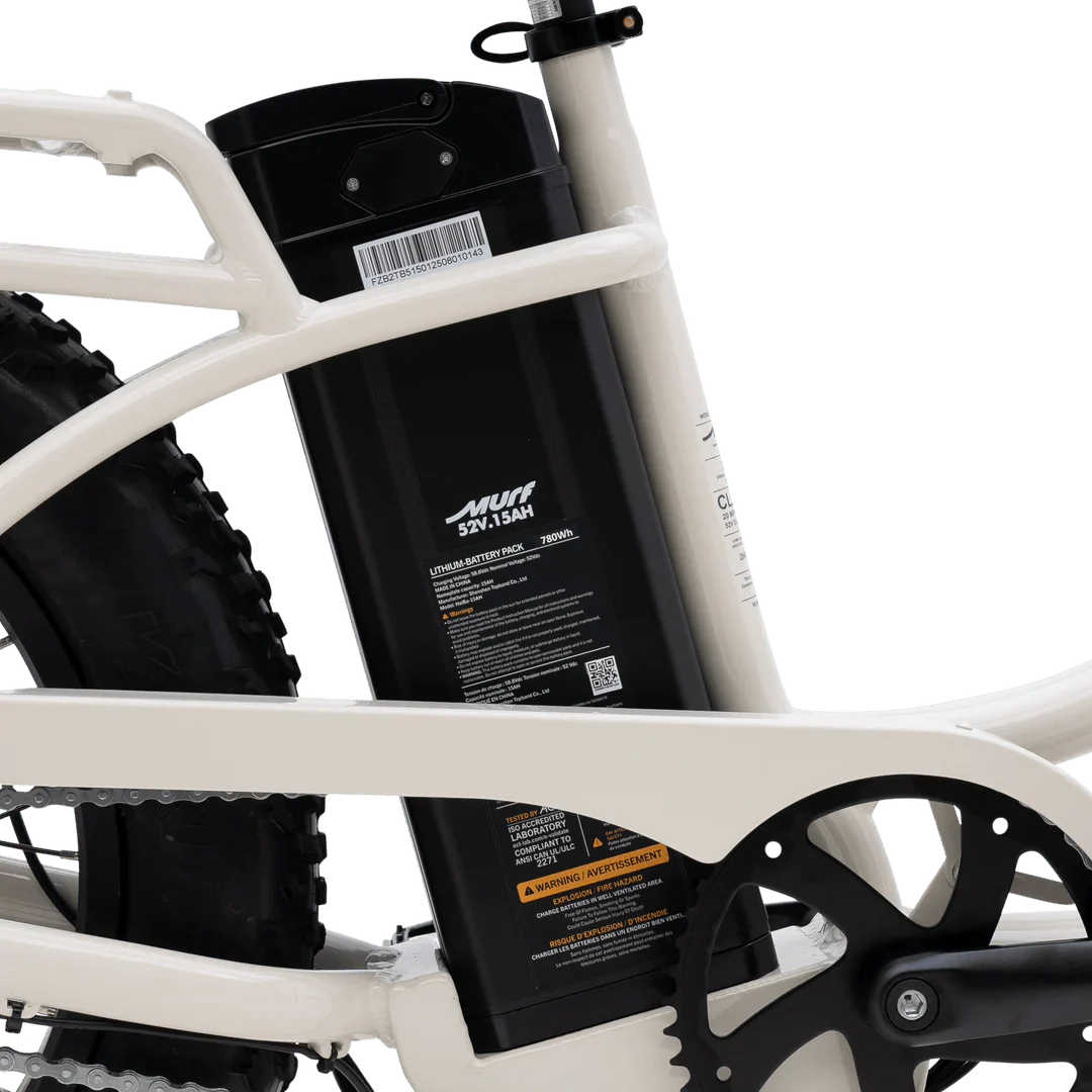 MURF Higgs Step-Thru Fat Tire eBike in Bone color, side view, product image