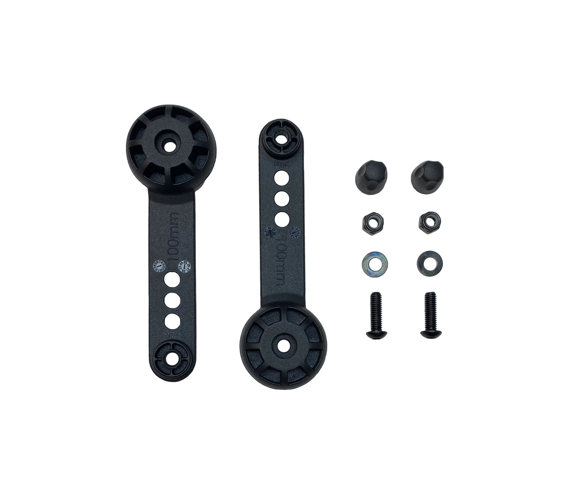 Close-up view of the Destination E Ratchet Strap Extension Kit for eBike racks, showing the black ratchet strap and metal hook components on a white background.