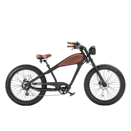 Black eBike Revi Cheetah SO electric bicycle side view against a white background