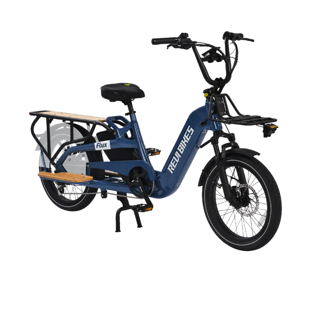 A sleek eBike Revi Flux in Nebula 2 color, shown from a side angle highlighting its modern frame, integrated battery, and stylish design.