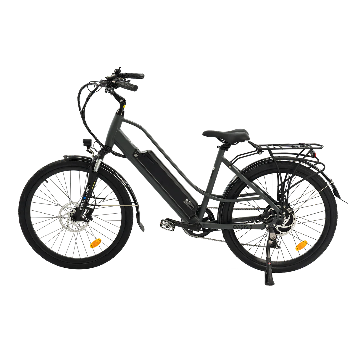 eBike Revi Oasis.2 ST electric bicycle in anthracite color, side view