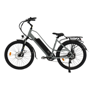 Gray eBike Revi Oasis.2 ST electric bicycle, side view, against a plain background