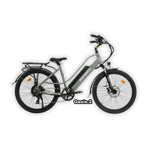 Gray eBike Revi Oasis.2 ST in box, product image, side view