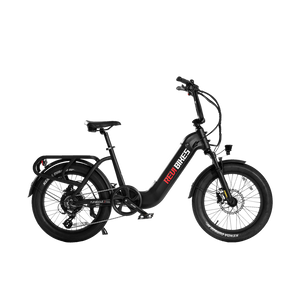 Matte black eBike Revi Runabout.2 side view against a white background