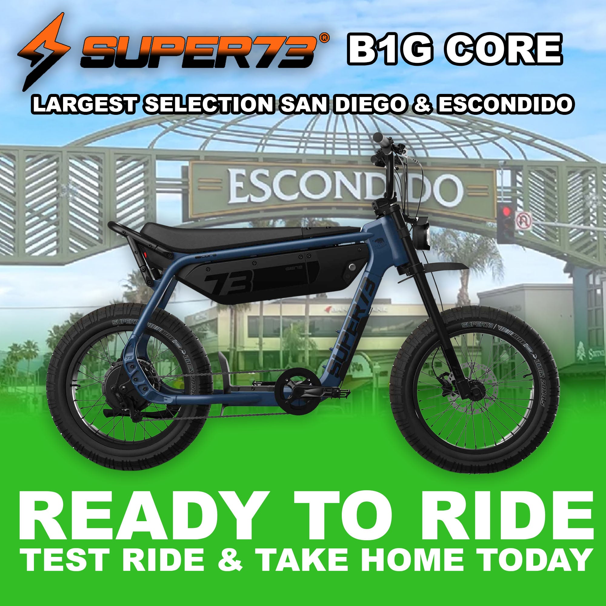 Super73 B1G Core eBike in Slate color, side view, ready to ride, against a plain background