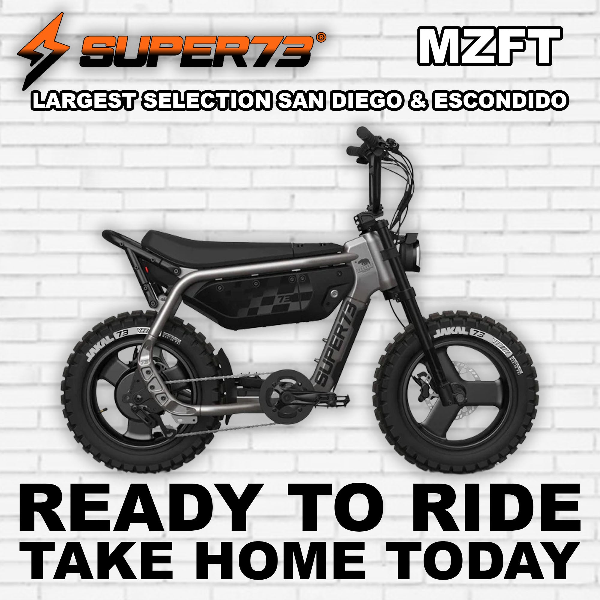Super73 MZFT Core electric bike in R2R Titanium Ore color, side view, on white background