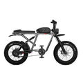 Super73 R Brooklyn SE electric bike in metallic aluminum, side view, displayed on a white background