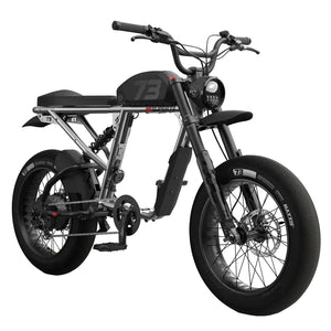 Super73 R Brooklyn SE electric bike in metallic aluminum finish, side view, displayed on a white background