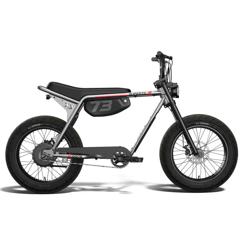 Super73 ZX electric bike in blackout color, side view, on a white background