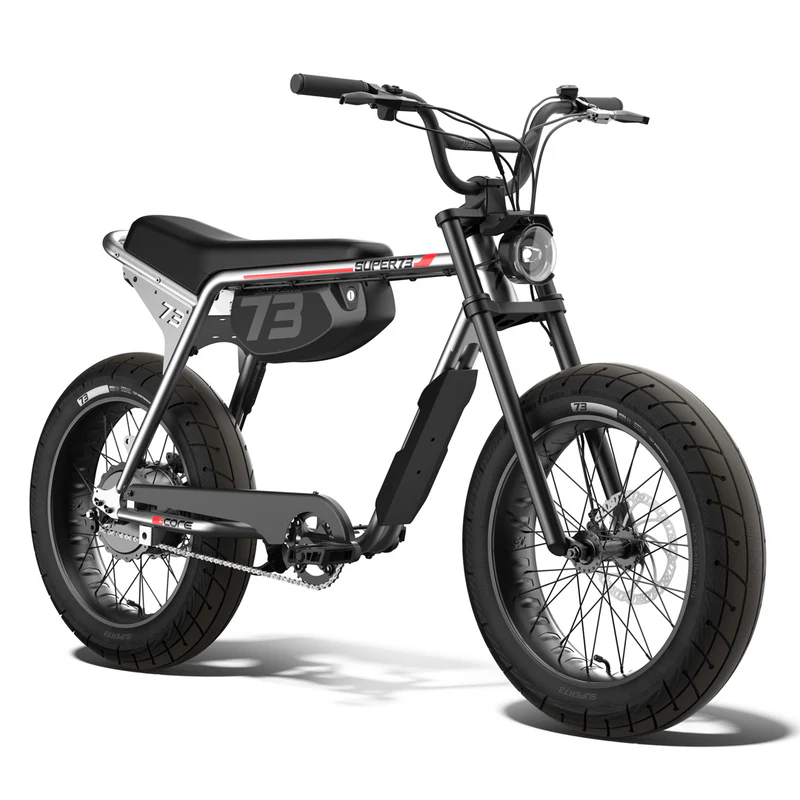Super73 ZX electric bike in blackout color, side view, on white background