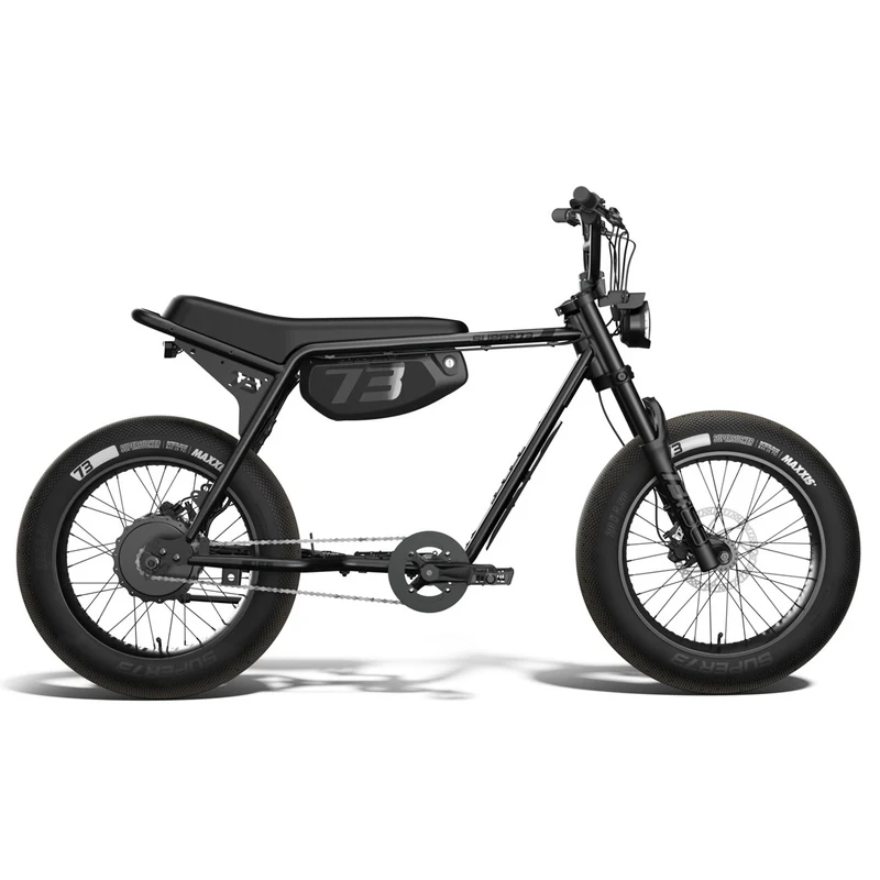 Super73 ZX electric bike in blackout color, side view, on white background