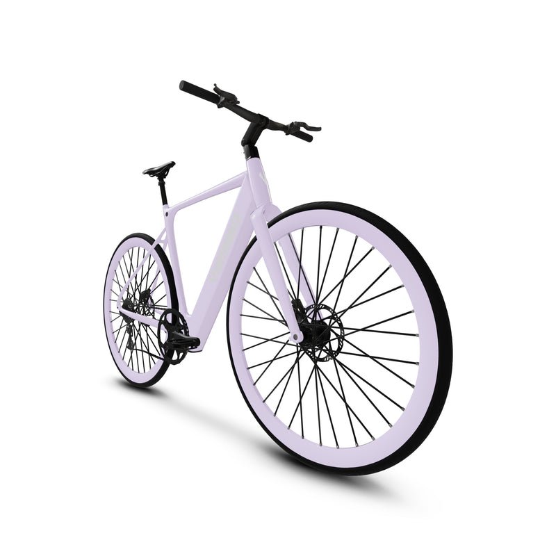 A black eBike SUPERHUMAN Photon with a 21-inch frame, featuring a sleek design, thick tires, and a modern electric motor system, photographed on a white background.