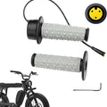 Gray Super73 eBike full twist throttle, product image showing throttle handle and wiring against a plain background.