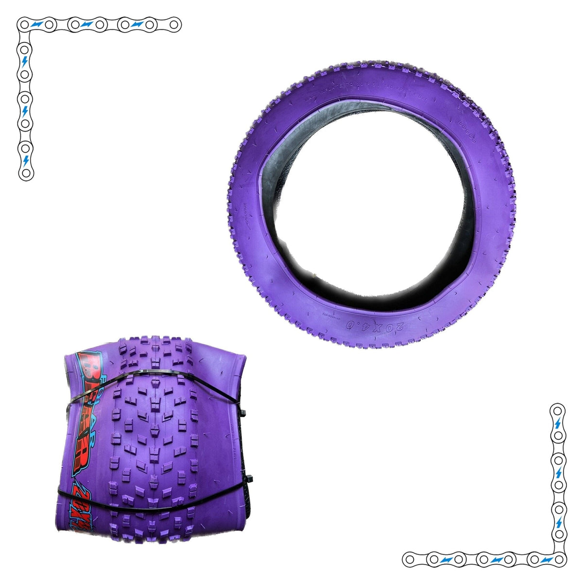 eBike Tires 20" x 4" Purple Knobby for Fat Tire Electric Bike - Parts - EBIKE|TIRES|0500 eBike Super Shop