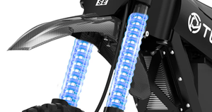 Side view of the eBike Tuttio Soleil 01 SE in matte black, showing its step-through frame, integrated battery, rear rack, and front suspension fork against a white background.