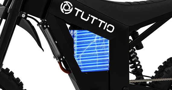 Side view of the eBike Tuttio Soleil 01 SE in a studio setting, showcasing its sleek frame, integrated battery, and modern design features.