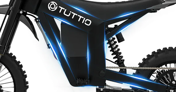 Side view of the eBike Tuttio Soleil 01 SE in matte black, showing its step-through frame, integrated battery, and rear cargo rack against a white background.