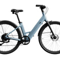 Urtopia Carbon 1 Step Thru eBike in Glacier Blue, side view, against a white background