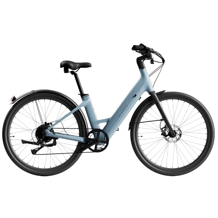 Urtopia Carbon Classic Step Thru eBike in Glacier Blue, side view, product image