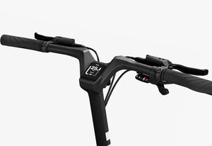 Side view of the Urtopia Carbon Fold 1 eBike in charcoal gray, showcasing its compact, foldable frame and sleek modern design.