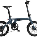 Aegean Blue Urtopia Carbon Fold 1 eBike, side view, folded, against a plain background