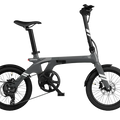 Urtopia Carbon Fold 1 eBike in charcoal gray, side view, folded position, against a plain background