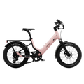 Urtopia Carbon Joy Ultra eBike in Lychee Pink, side view, showcasing sleek carbon frame and modern design