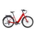 Red Velotric Breeze 1 eBike in classic scarlet color, side view, isolated on white background