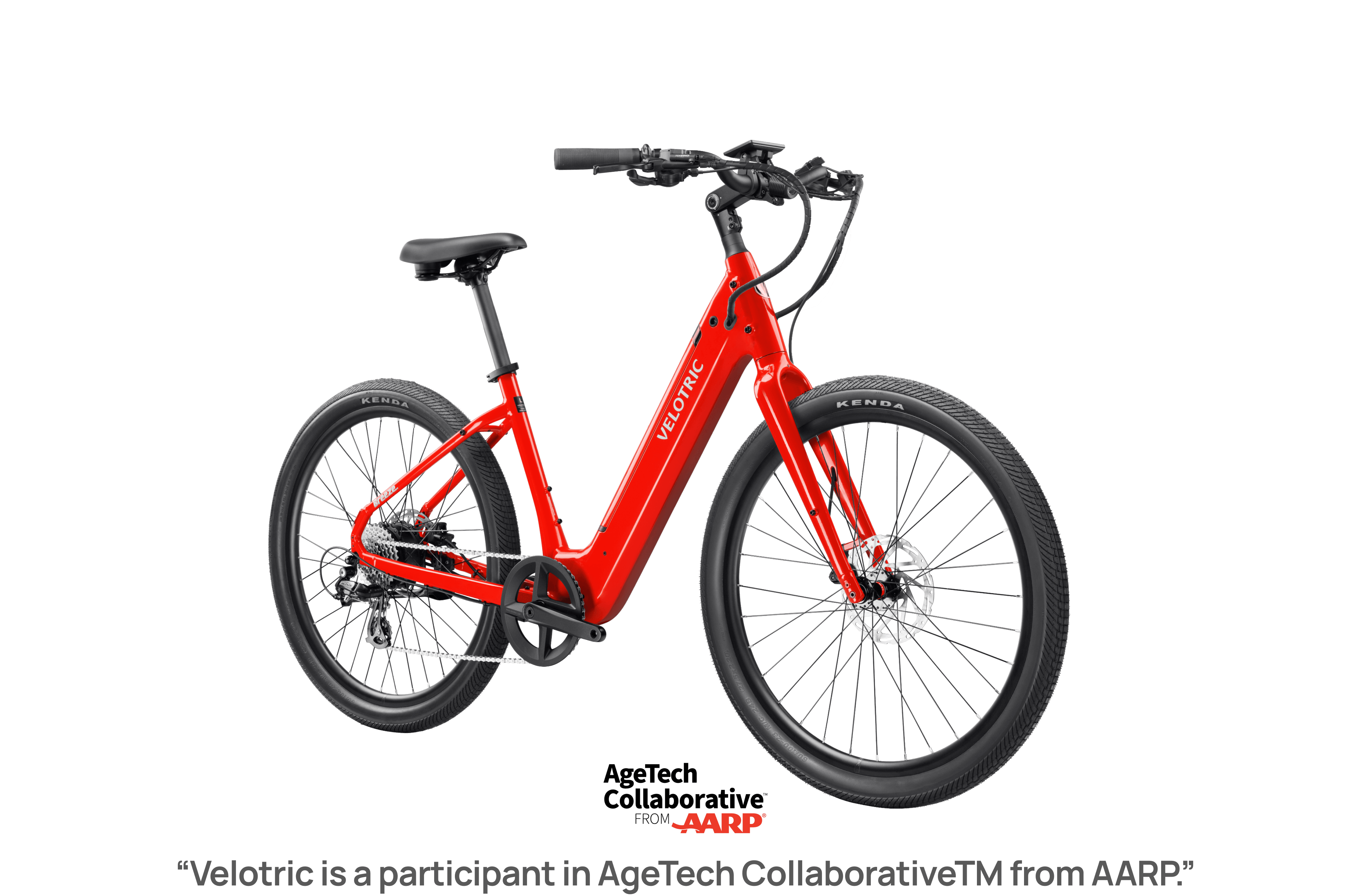 Red Velotric Breeze 1 eBike in Classic Scarlet color, side view, displayed on a white background