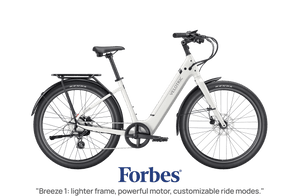 Velotric Breeze 1 eBike in satin white, side view, against a plain background