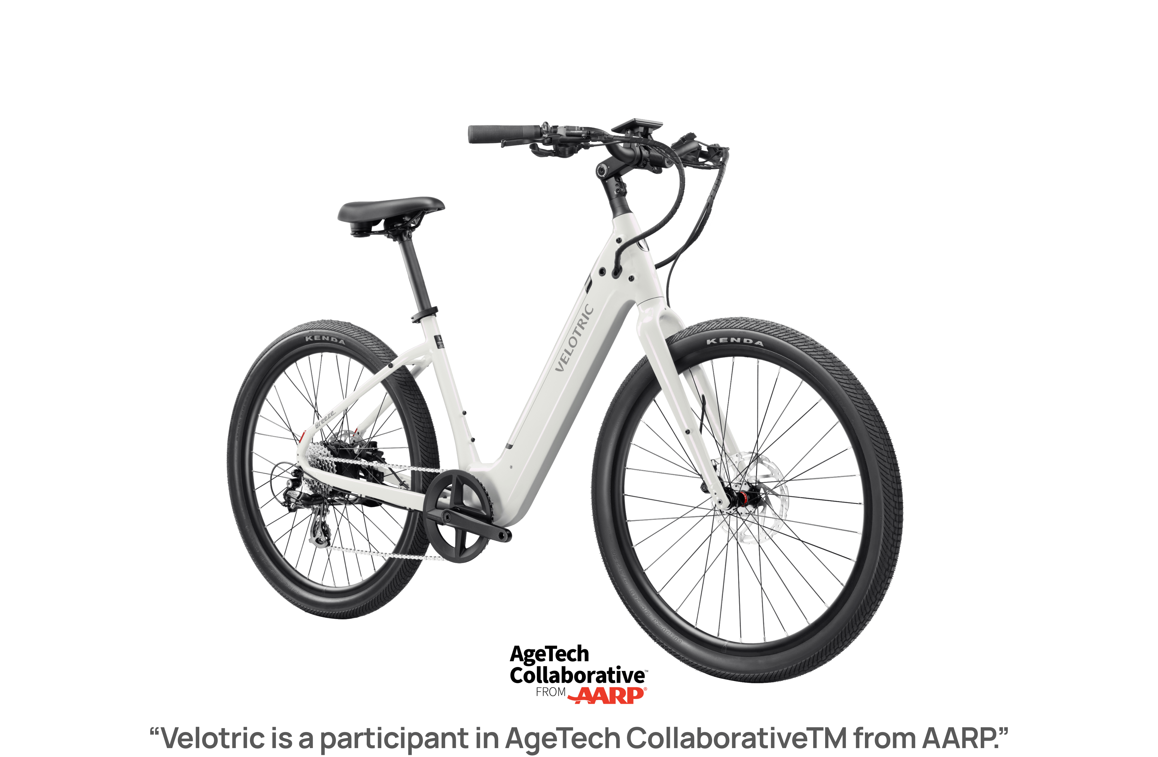 Velotric Breeze 1 electric bike in satin white, side view, against a plain background