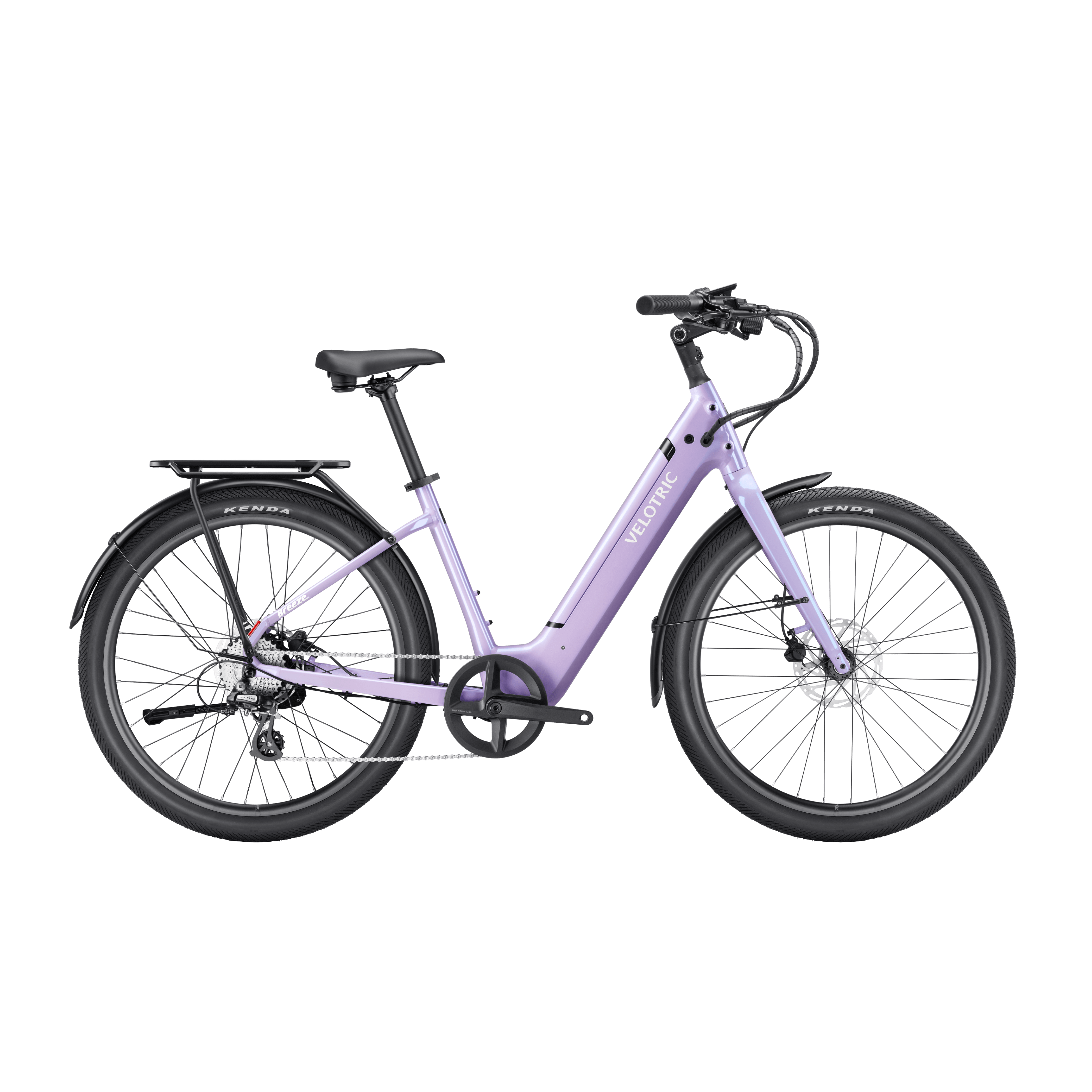 Velotric Breeze 1 electric bike in Violet Haze color, side view, against a plain background