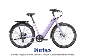 Velotric Breeze 1 electric bike in Violet Haze color, side view, against a plain background
