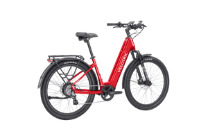 Velotric Discover 2 electric bike in Cherry Crimson color, side view, against a white background