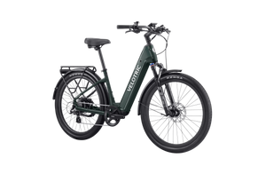 Velotric Discover 2 electric bike in pine green, side view, against a white background