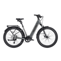 Stone gray Velotric Discover 3 electric bike side view against a white background