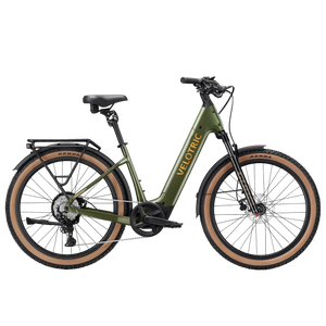 Velotric Discover M eBike in Olivine Green, regular large size, side view